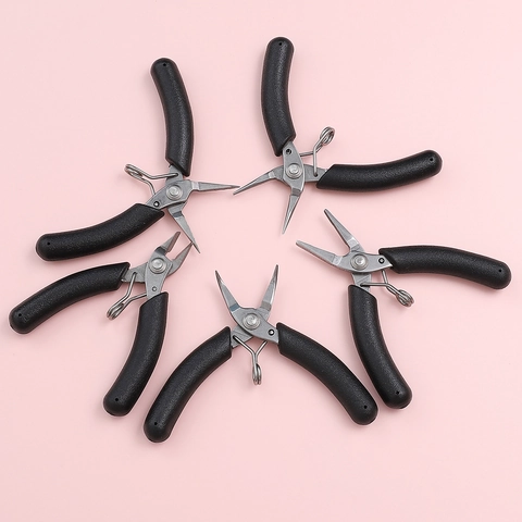 Stainless Steel Mini Jewelry Pliers Diagonal Round Needle Flat Bent Nose Pliers For DIY Handmade Jewelry Making Tools
