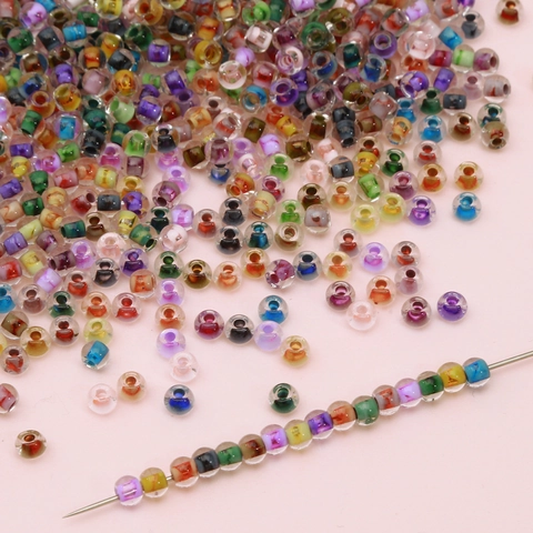 Perline di Vetro a Nucleo Tinto in Stile Cinese Inchiostro Smerigliato Tonde Sciolte per DIY Bracciale Collana Creazione di Gioielli Accessori Fatti a Mano