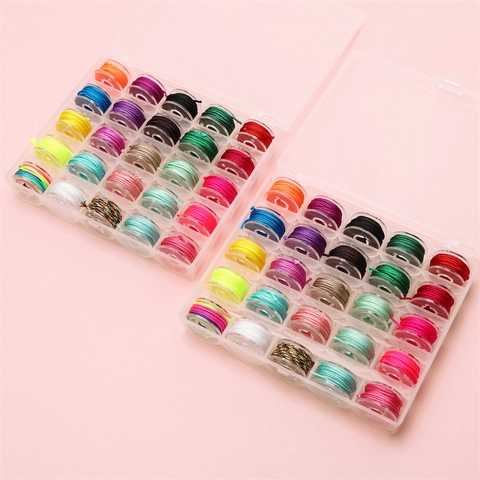 Cordones De Cuentas Multicolores Para Hacer Joyas De Bricolaje En Contenedor De Almacenamiento Hilos Elásticos Pulsera Artesanal