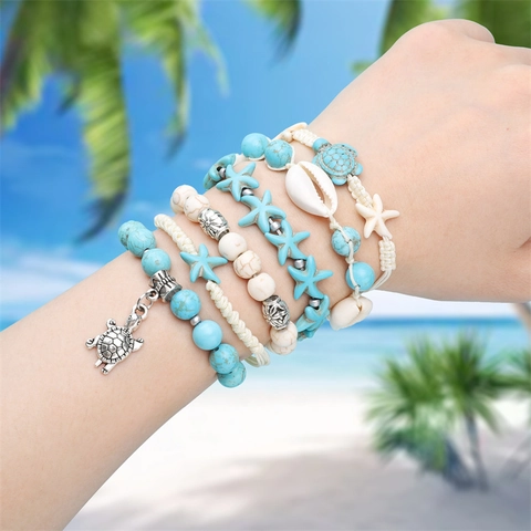 Multi-Fach Ozean Thema DIY Schmuckherstellung Kit Acrylperlen Muschel Legierung Charms Für Handgemachtes Armband Halskette Set