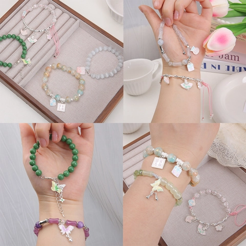 DIY Jewelry Making Alloy Enamel Butterfly Flower Fan Pendants Chinese Style Auspicious Blessing Charms For Bracelet Necklace Accessory