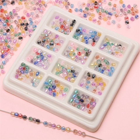 4mm Bicone Faceted Glass Beads AB Iridescent Crystal Beads For DIY Jewelry Making Bracelet Necklace Handicraft Supplies