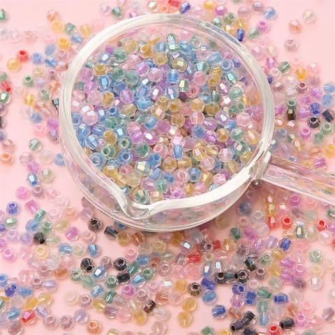 4mm Bicone Faceted Glass Beads AB Iridescent Crystal Beads For DIY Jewelry Making Bracelet Necklace Handicraft Supplies