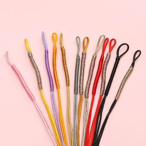 Handgemaakte Gevlochten Polyester Kwastenkoord Met Gemetalliseerde Draad Omwikkelde Lus Voor DIY Sieraden Maken Ambacht