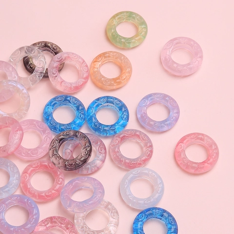 25mm Glass Cloud Pattern Relief Round Ring Pendants For DIY Handmade Jewelry Making Necklace Bracelet Connector Accessories