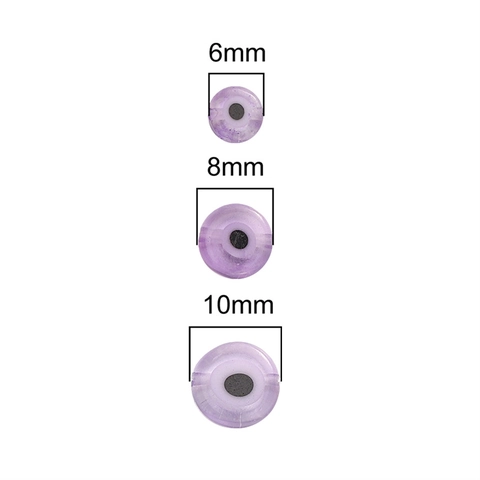 Colored Glass Lampwork Evil Eye Flat Round Loose Beads For DIY Jewelry Making Bracelet Necklace Handmade Protective Charm Beads