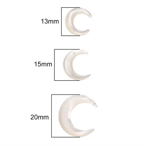 Cuentas de Media Luna de Nácar Natural para Creación de Joyas DIY Collar Pendientes Pulsera Material de Artesanía Accesorio