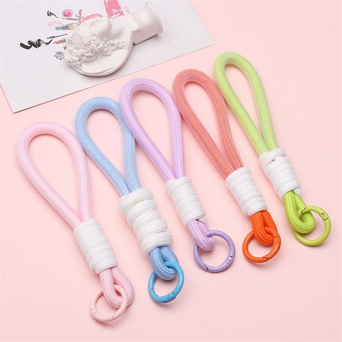 Moderner Minimalistischer Schlüsselanhänger Aus Legierung Und Polyester Geflochtene DIY Schmuck Zubehör Handy Seil Gurt Geschenk