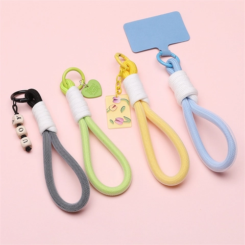 Moderner Minimalistischer Schlüsselanhänger Aus Legierung Und Polyester Geflochtene DIY Schmuck Zubehör Handy Seil Gurt Geschenk