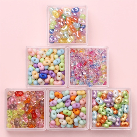 Perline in Acrilico a Forma di Arachide a Doppio Foro per Creazione Gioielli Fai da Te Perline Multicolore per Bracciale Collana