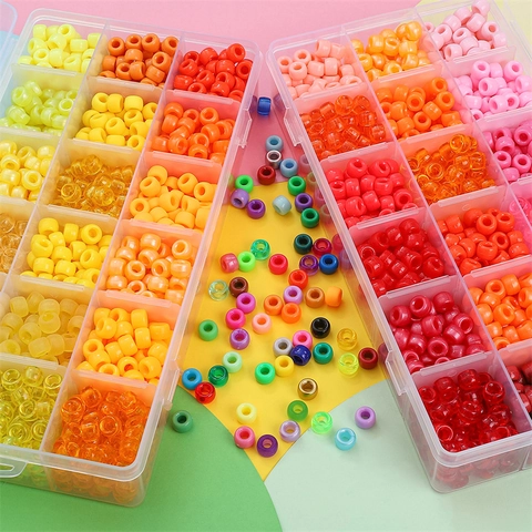 Kit per la Creazione di Gioielli Fai da Te Colorato Perle in Acrilico Foro Grande per Bracciali Collane Accessori Artigianali