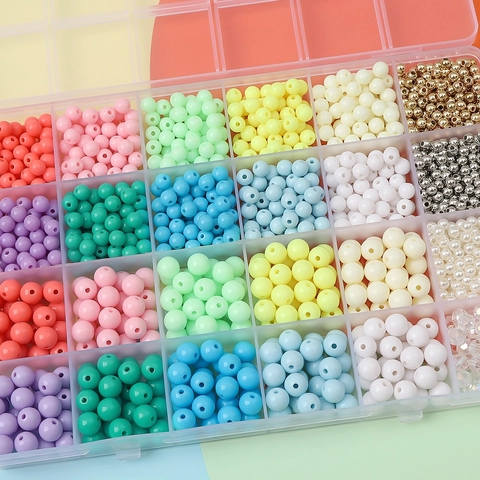 Acrylic Macaron Jewelry Making Bead Kit With Letter Beads Elastic String For DIY Handmade Bracelet Necklace Crafts Supplies