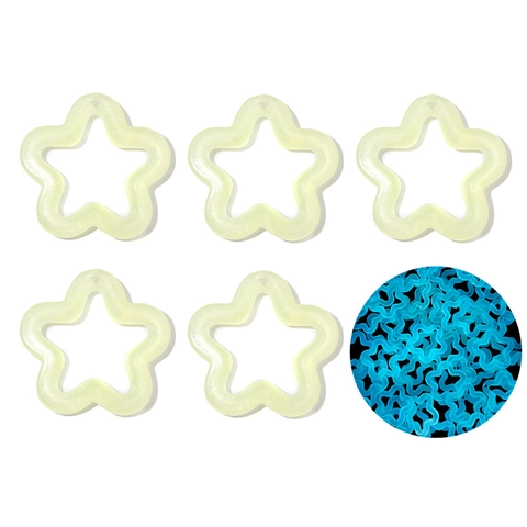 Acrylic Luminous Star Charms Hollow Out Fine Glitter Star Pendant For Handmde DIY Jewelry Making Bracelet Necklace Findings