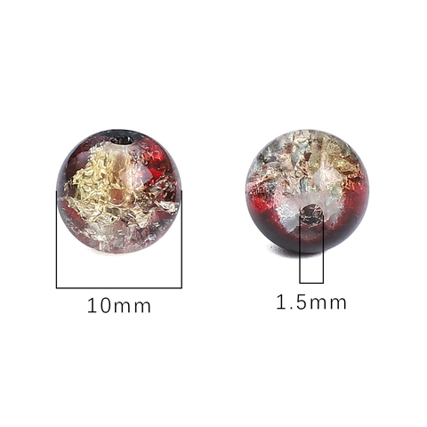 Mixed Color Crackle Glass Round Loose Beads Ice Crackle Texture For Handmade DIY Bracelet Necklace Jewelry Making Accessories