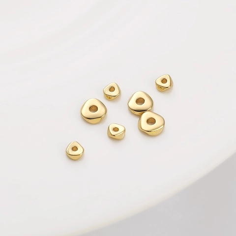 Gold Plated Copper Irregular Triangle Spacer Beads For DIY Handmade Bracelet Necklace Jewelry Making Finding Materials