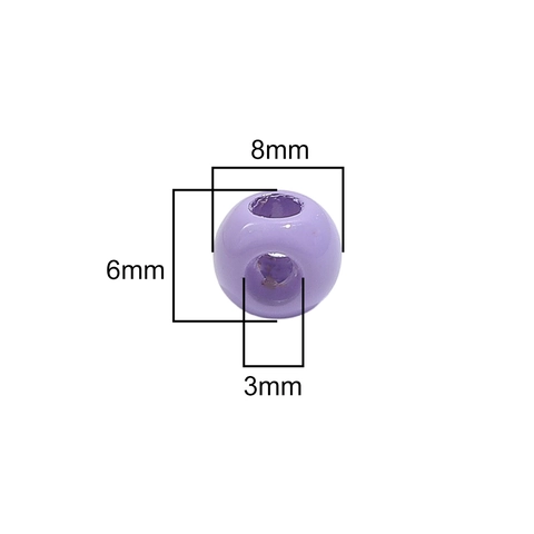 Perline Pony in Acrilico Tinta Unita con Foro Grande Perline Rotonde 8x6mm per Creazione di Gioielli Fatti a Mano Braccialetti Collane Accessori Fai da Te
