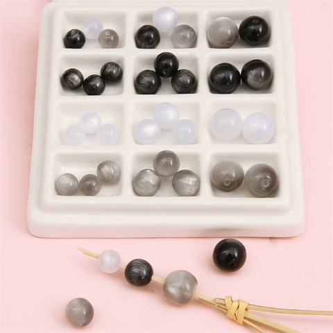 Cuentas Redondas de Resina Imitación Ojo de Gato Accesorios para Hacer Joyas DIY para Pulsera Collar Materiales