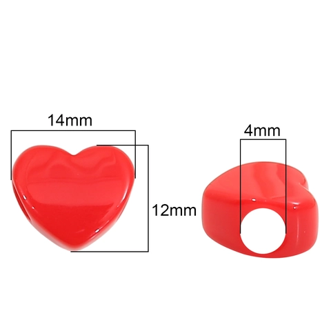 Acrylic Heart Shaped Beads Large Hole Solid Color DIY Loose Spacer Beads For Handmade Necklace Bracelet Mobile Phone Chain
