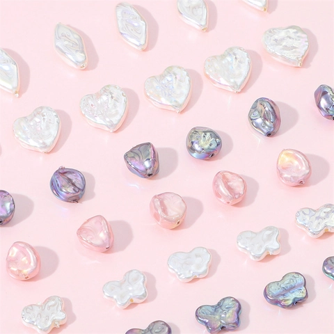 Vintage Baroque Iridescent Artificial Pearl Beads Heart Butterfly Irregular Loose Beads For DIY Necklace Bracelet Making