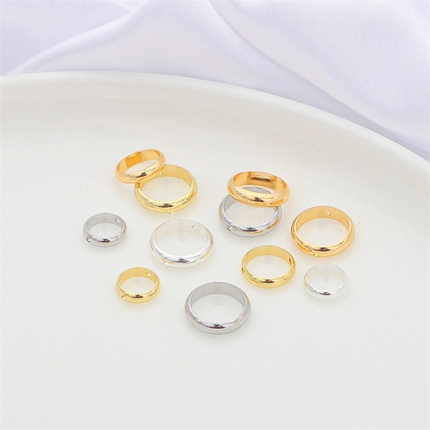 Legierung Rund Perlenrahmen Ring Verbinder Gold Silber Plattiert Kreis Anhänger Für DIY Halskette Armband Schmuckherstellung