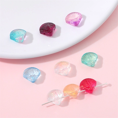 Vintage Transparante Glas Sint-jakobsschelp Kralen Schelpvorm AB Coating DIY Handwerk Sieraden Maken Accessoires Voor Oorbellen