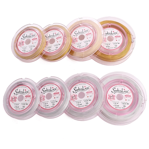 FLEXY 7 Strands Titanium Steel Jewelry Wire Nylon Coated Beading Wire For DIY Necklace Bracelet Making Gold Silver Cord