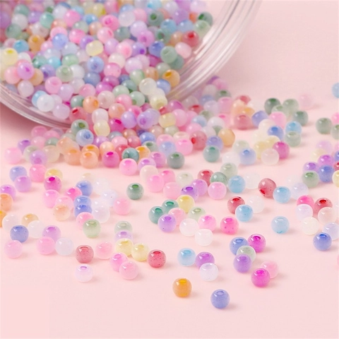 Frosted Round Glass Seed Beads For DIY Jewelry Making Elegant Cat Eye Effect Glass Spacer Beads For Bracelet Necklace