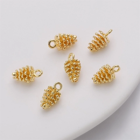 14K Gold Filled Small Pinecone Pendant Charm For DIY Handmade Necklace Bracelet Earring Making Jewelry Making Findings