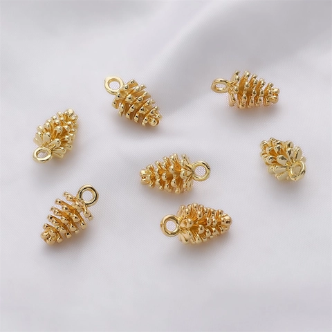 14K Gold Filled Small Pinecone Pendant Charm For DIY Handmade Necklace Bracelet Earring Making Jewelry Making Findings