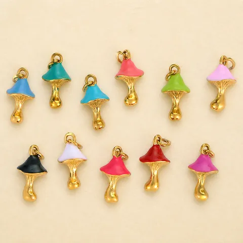 Colgantes de Seta de Acero Inoxidable Esmalte Colorido DIY Charms para Joyería Collar Pulsera Accesorios Moda