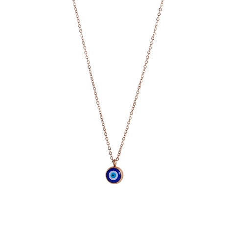 Collana Con Ciondolo Malocchio In Acciaio Inossidabile Oro Oro Rosa Argento Placcato Smalto Tondo Gioielli Turchi Per Donna Regalo