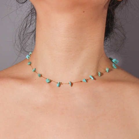 Collana e Bracciale in Acciaio Inossidabile con Pietra Naturale Bohemienne Gioielli in Cristallo Placcati Oro 18K per Donna