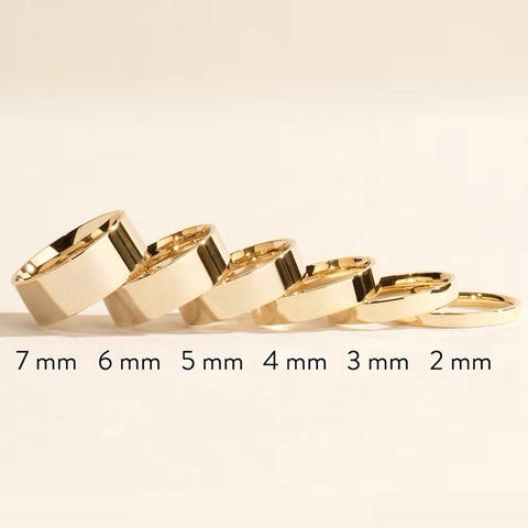 Minimalist Titanium Steel Flat Band Ring Gold Plated High Polish Stackable Plain Finger Ring For Men Women Fashion Jewelry