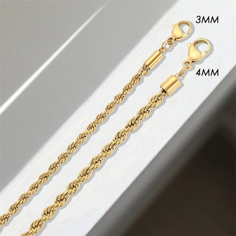 Minimalist 316 Stainless Steel Rope Chain Bracelet For Women Gold Silver Plated Hip Hop Twist Chain Hand Jewelry Gift