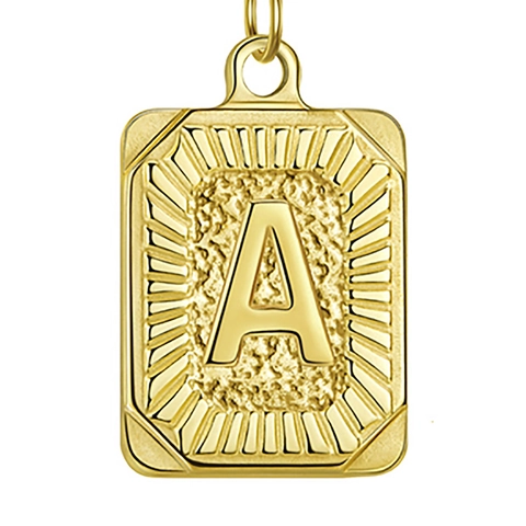 Roestvrijstalen Rechthoekige Alfabet Letter Hanger Voor DIY Sieraden Maken Retro Gehamerde Textuur A-Z Initialen Charms