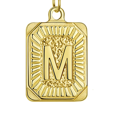 Roestvrijstalen Rechthoekige Alfabet Letter Hanger Voor DIY Sieraden Maken Retro Gehamerde Textuur A-Z Initialen Charms