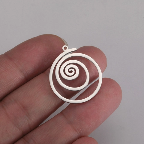 Geometrischer Spiralwirbel Edelstahl Anhänger Für DIY Schmuckherstellung Halskette Ohrringe Mode Zubehör Gold Silber Galvanisiert