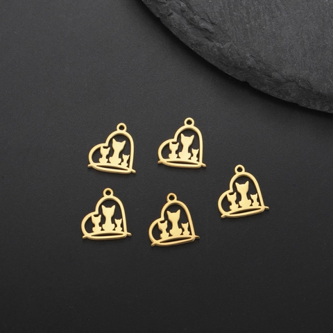 304 Stainless Steel Hollow Animal Pendant Bee Fox Flamingo Koala Panda Elephant DIY Necklace Earring Jewelry Making Material