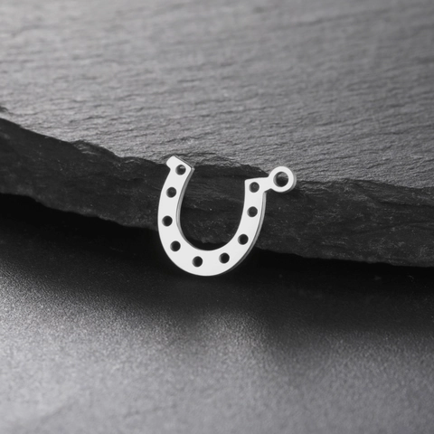 Vintage Stainless Steel Horseshoe Pendant DIY Jewelry Accessories For Bracelet Necklace Making Horseshoe Charms For Women Men