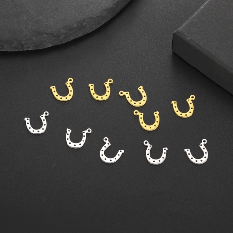 Vintage Stainless Steel Horseshoe Pendant DIY Jewelry Accessories For Bracelet Necklace Making Horseshoe Charms For Women Men