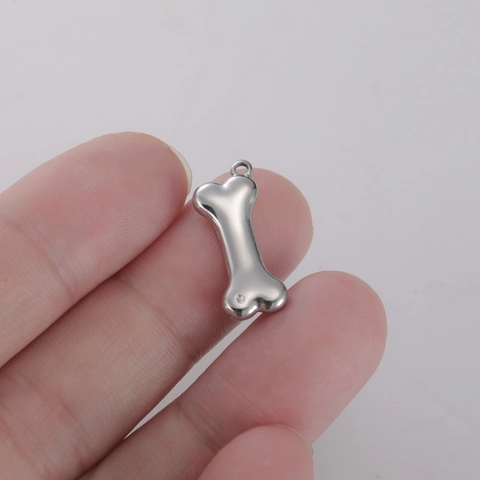 Stainless Steel Dog Bone Pendant Charms For DIY Jewelry Making Necklaces Earrings Polished Electroplated Metal Findings