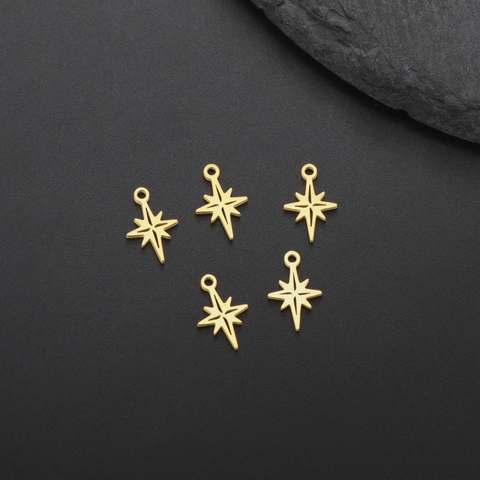 Stainless Steel North Star Pendant Only (Without Chain) Mini Eight-pointed Star DIY Jewelry Making Accessories Small Star Charm For Necklace Bracelet Earrings