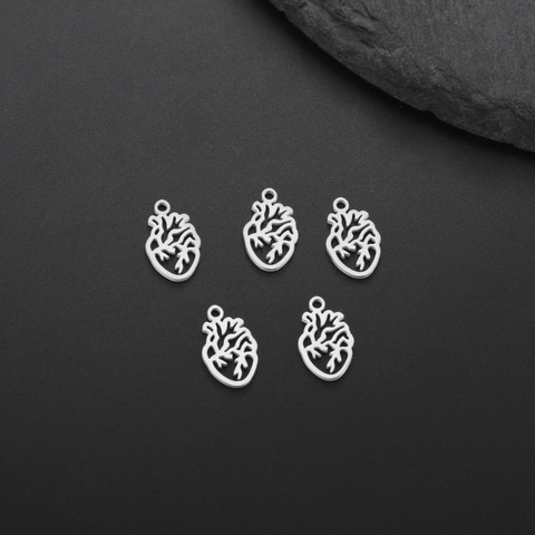 Creatieve Anatomisch Hart Hanger Roestvrij Staal Hart Bedels Voor DIY Armband Ketting Maken Sieraden Accessoires