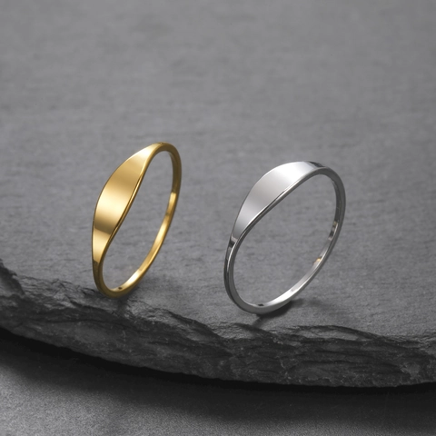 Minimalist Stainless Steel Plain Arched Ring For Women Men Fashion High Polished Jewelry Comfort Fit Band Ring Gift