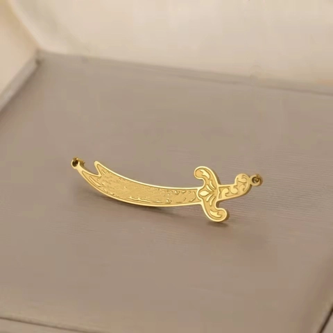 Stainless Steel Scimitar Sword Pendant Vintage Carved Arab Dagger Charm For Bracelet Necklace Jewelry Making DIY Accessories