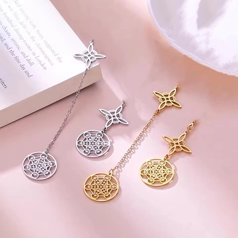 Collana con Ciondolo a Forma di Cubo di Metatron e Nodo Celtico in Acciaio Inossidabile Geometria Sacra Spirituale per Uomo Donna