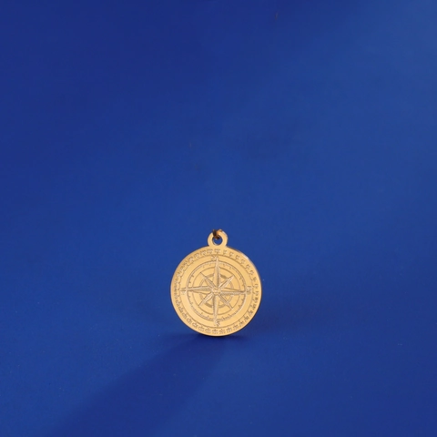 Ciondolo Rotondo in Acciaio Inossidabile con Bussola Incisa Stella Nautica per Collana Orecchini Fai da Te Accessori