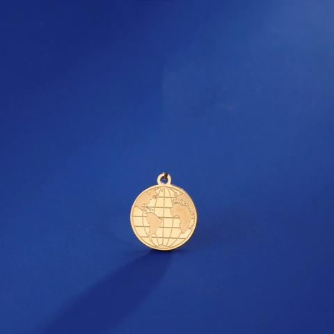 Stainless Steel World Map Round Pendant Only (Without Chain) Globe Engraved Etched Charm For DIY Jewelry Making Accessory