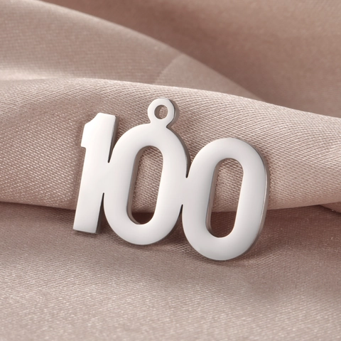 Polished Stainless Steel Arabic Number Pendants 76-100 Mirror Surface DIY Jewelry Findings For Necklace Bracelet Making Craft Accessories