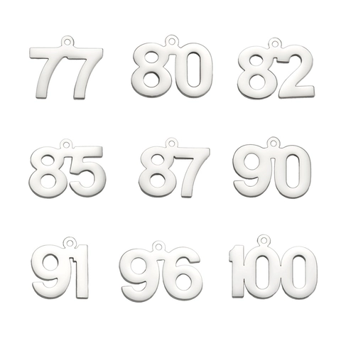 Polished Stainless Steel Arabic Number Pendants 76-100 Mirror Surface DIY Jewelry Findings For Necklace Bracelet Making Craft Accessories